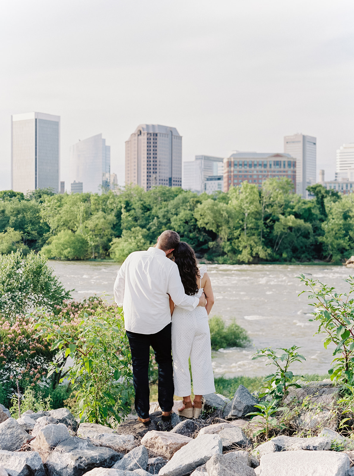 Richmond Virginia downtown Engagement Session T. Tyler Potterfield bridge and Floodwall by Virginia Wedding Photographer Natalie Jayne Photography